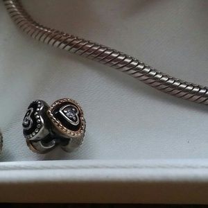 💯%Authentic Pandora 14k two toned charm